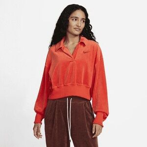Nike Bright Red Collared Cropped Top